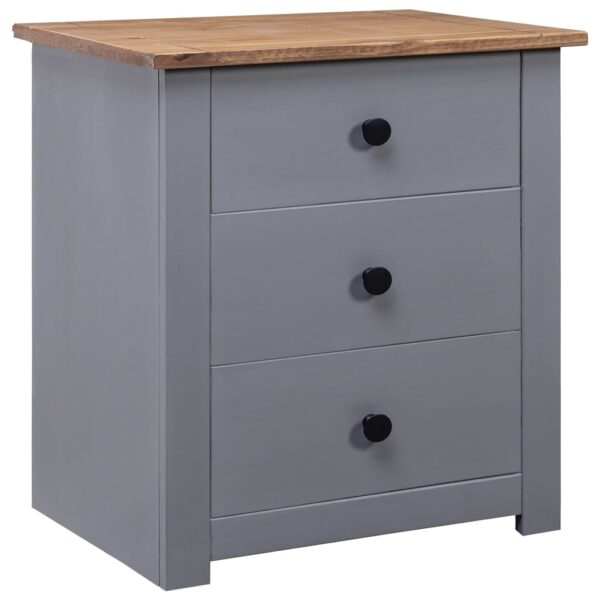 vidaXL Bedside Cabinet Gray 18.1"x15.7"x22.4" Pinewood Panama Range