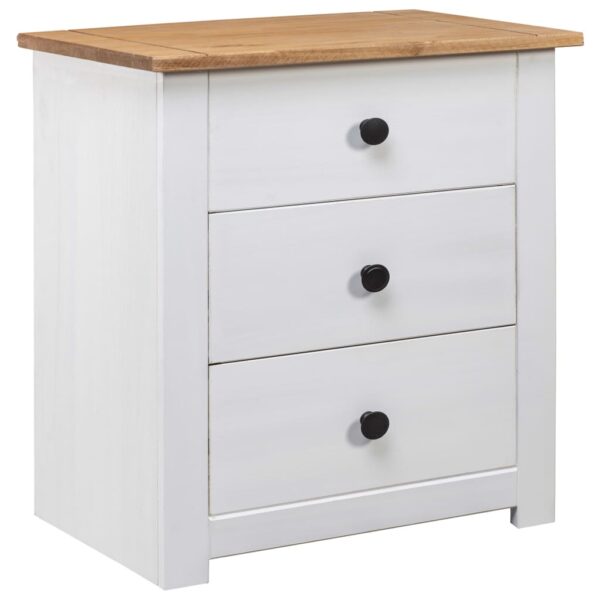 vidaXL Bedside Cabinet White 18.1"x15.7"x22.4" Pinewood Panama Range