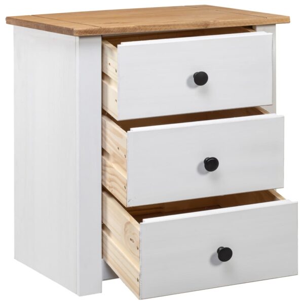 vidaXL Bedside Cabinet White 18.1"x15.7"x22.4" Pinewood Panama Range - Image 2