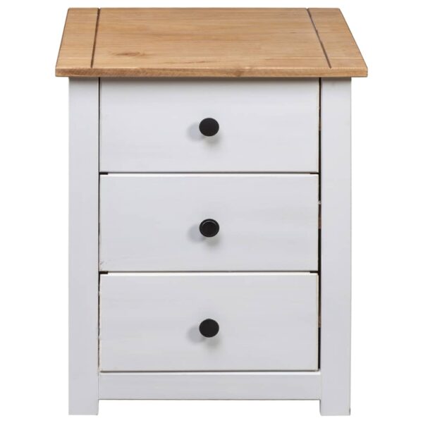 vidaXL Bedside Cabinet White 18.1"x15.7"x22.4" Pinewood Panama Range - Image 6