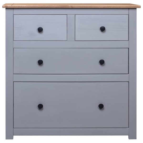 vidaXL Sideboard Gray 31.5"x15.7"x32.7" Pinewood Panama Range - Image 3