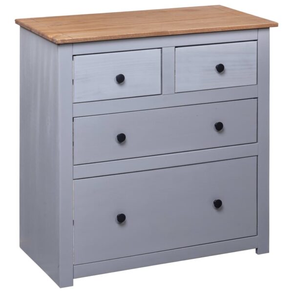 vidaXL Sideboard Gray 31.5"x15.7"x32.7" Pinewood Panama Range - Image 4