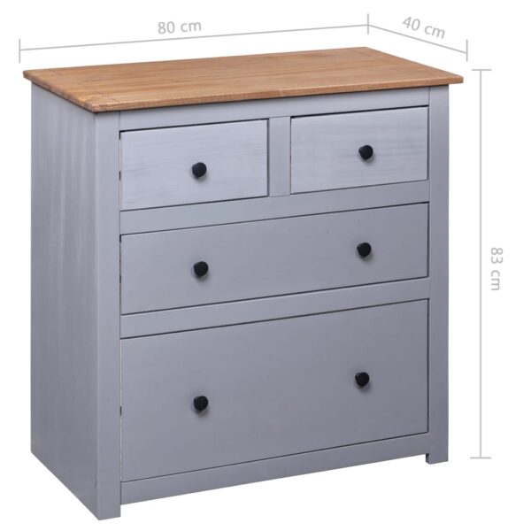 vidaXL Sideboard Gray 31.5"x15.7"x32.7" Pinewood Panama Range - Image 9