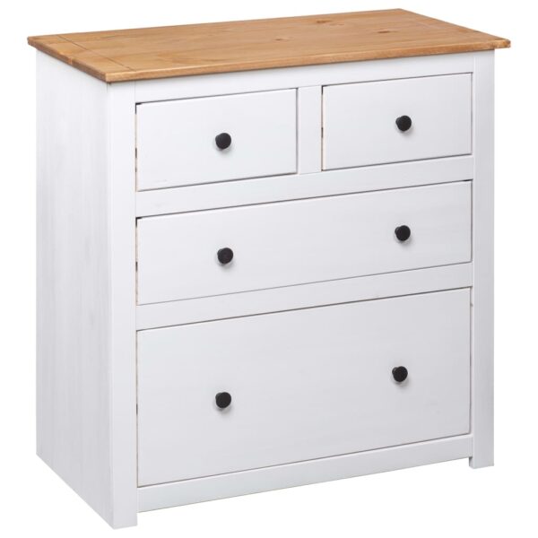 vidaXL Sideboard White 31.5"x15.7"x32.7" Pinewood Panama Range - Image 4