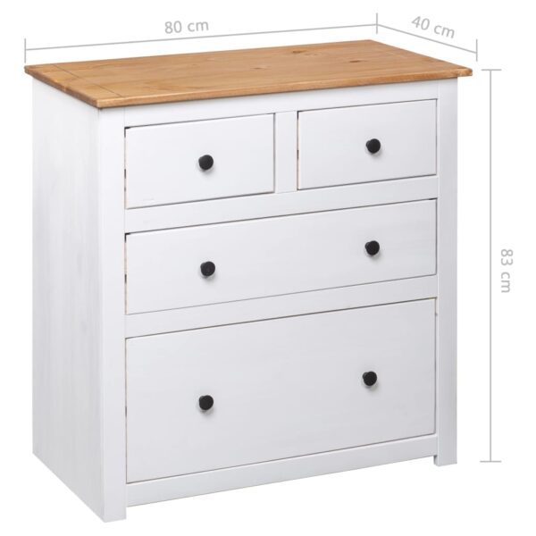 vidaXL Sideboard White 31.5"x15.7"x32.7" Pinewood Panama Range - Image 9