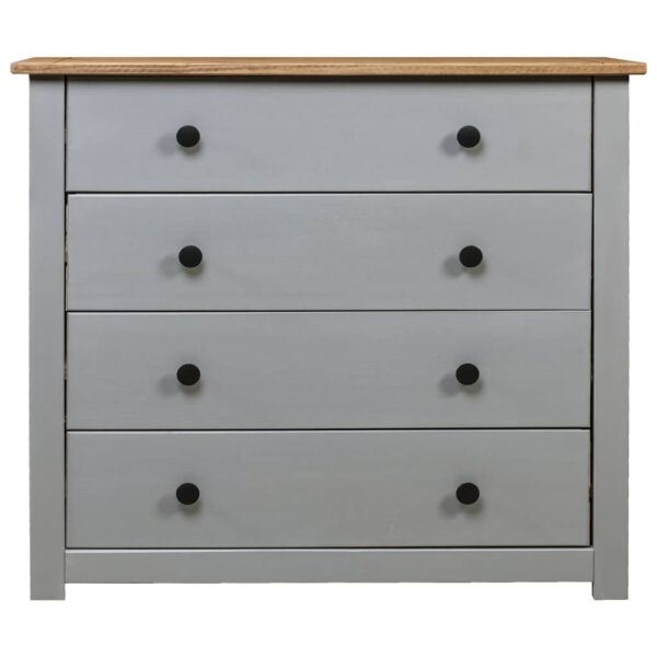 vidaXL Side Cabinet Gray 31.5"x15.7"x28.7" Pine Panama Range - Image 2