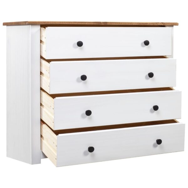 vidaXL Side Cabinet White 31.5"x15.7"x28.7" Pine Panama Range - Image 3