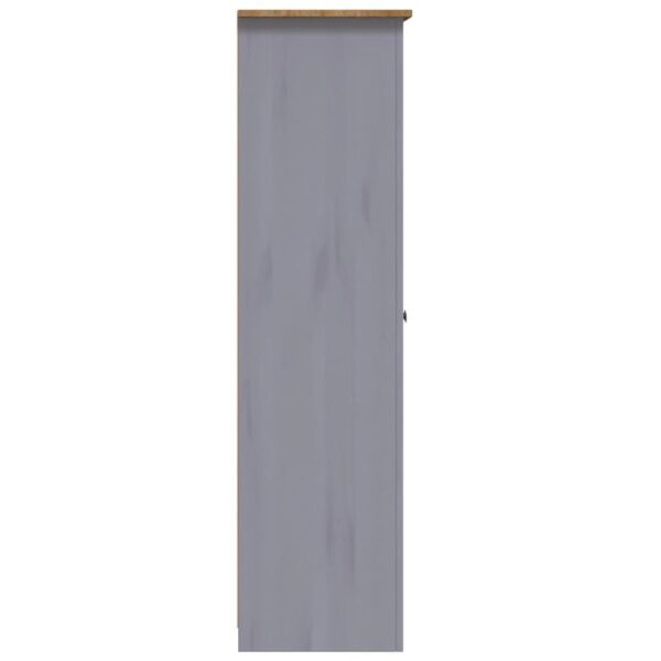 vidaXL 3-Door Wardrobe Gray 46.5"x19.7"x67.5" Pine Panama Range - Image 6