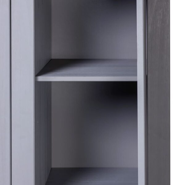 vidaXL 3-Door Wardrobe Gray 46.5"x19.7"x67.5" Pine Panama Range - Image 8