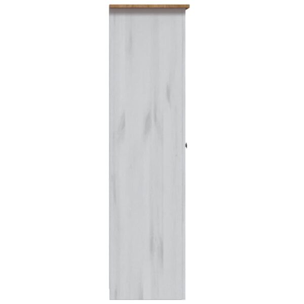 vidaXL 3-Door Wardrobe White 46.5"x19.7"x67.5" Pine Panama Range - Image 6