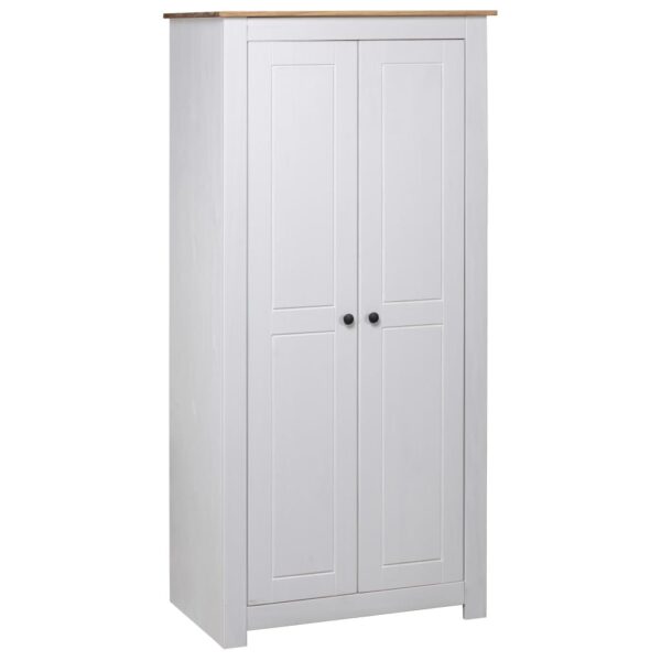 vidaXL Wardrobe White 31.5"x19.7"x67.5" Solid Pine Panama Range