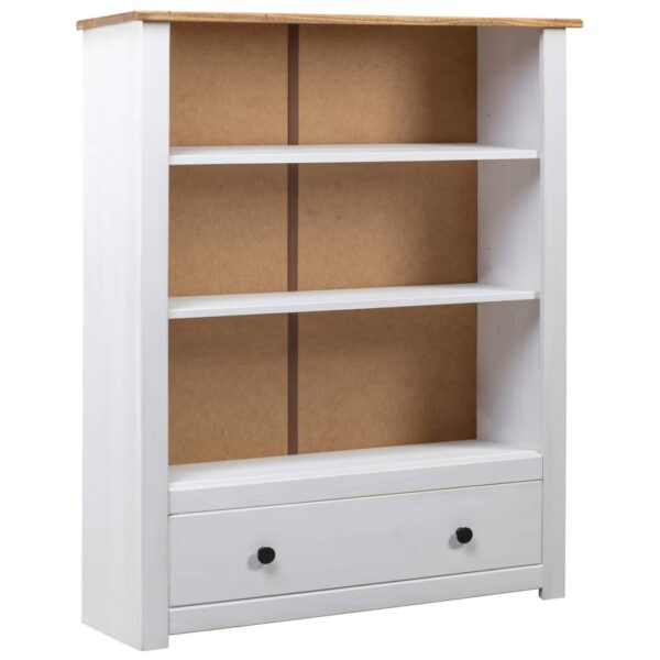 vidaXL Bookcase White 31.5"x13.8"x43.3" Solid Pine Wood Panama Range