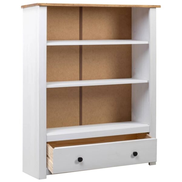 vidaXL Bookcase White 31.5"x13.8"x43.3" Solid Pine Wood Panama Range - Image 2