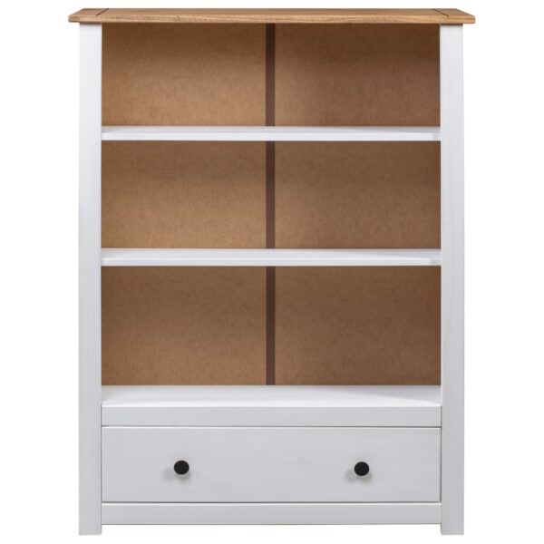 vidaXL Bookcase White 31.5"x13.8"x43.3" Solid Pine Wood Panama Range - Image 3