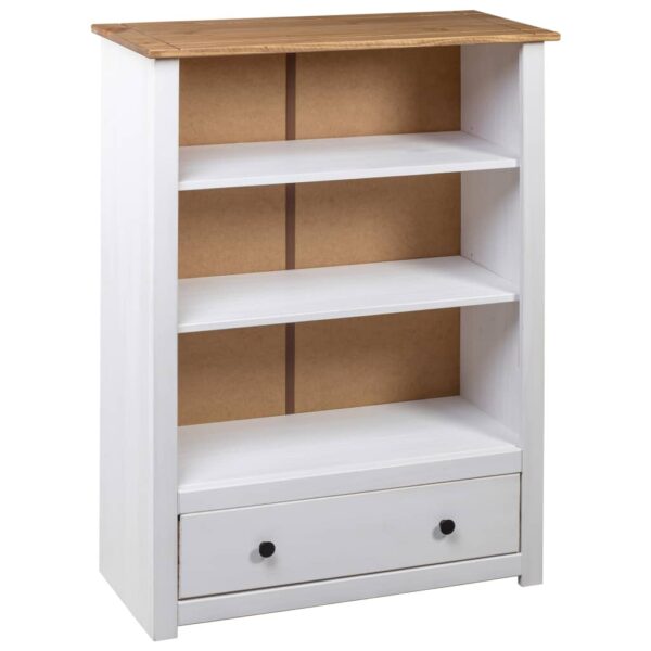 vidaXL Bookcase White 31.5"x13.8"x43.3" Solid Pine Wood Panama Range - Image 4