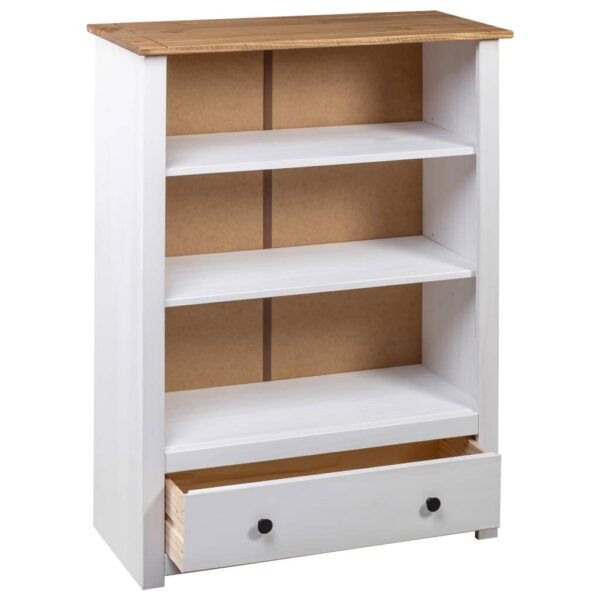 vidaXL Bookcase White 31.5"x13.8"x43.3" Solid Pine Wood Panama Range - Image 5