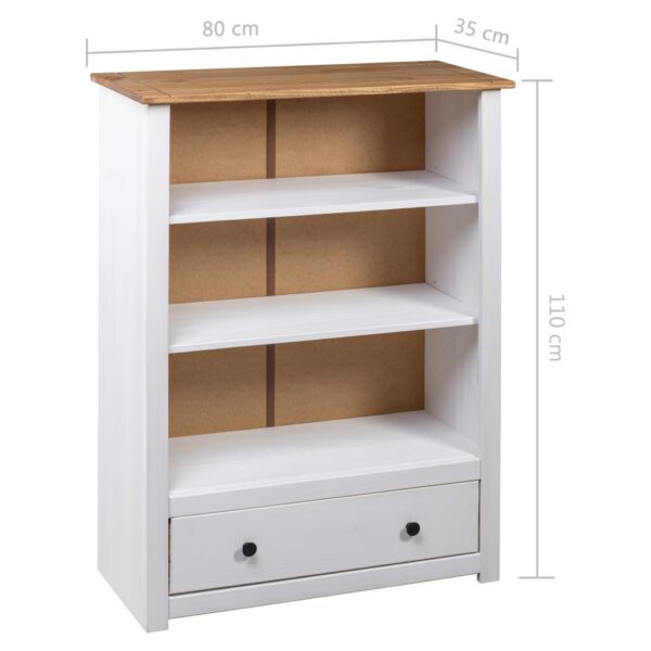 vidaXL Bookcase White 31.5"x13.8"x43.3" Solid Pine Wood Panama Range - Image 9