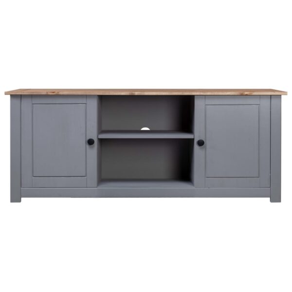 vidaXL TV Stand Gray 47.2"x15.7"x19.7" Solid Pine Wood Panama Range - Image 2