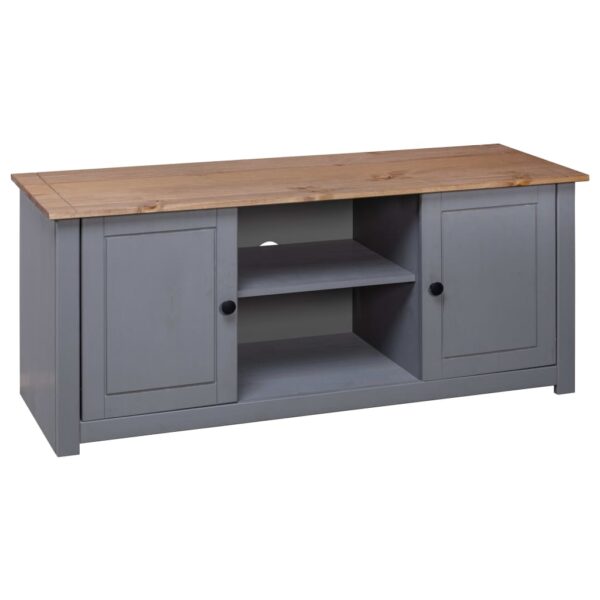 vidaXL TV Stand Gray 47.2"x15.7"x19.7" Solid Pine Wood Panama Range - Image 4