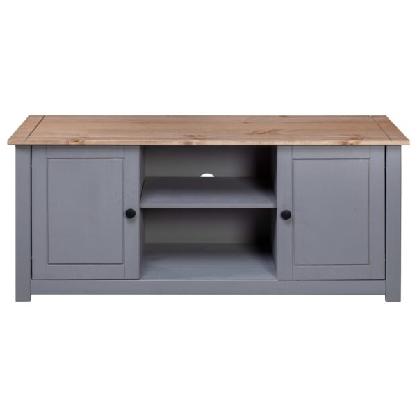 vidaXL TV Stand Gray 47.2"x15.7"x19.7" Solid Pine Wood Panama Range - Image 5