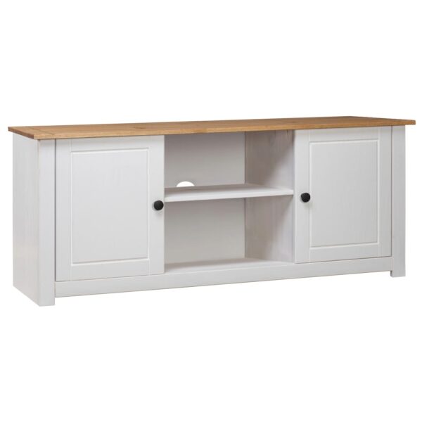 vidaXL TV Stand White 47.2"x15.7"x19.7" Solid Pine Wood Panama Range