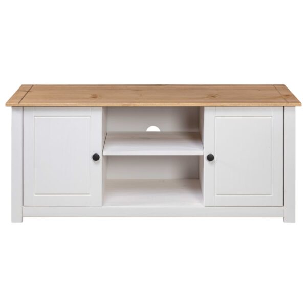 vidaXL TV Stand White 47.2"x15.7"x19.7" Solid Pine Wood Panama Range - Image 5