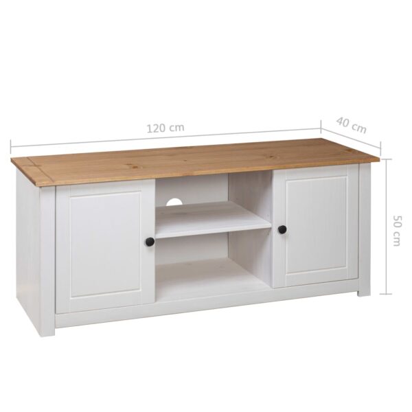 vidaXL TV Stand White 47.2"x15.7"x19.7" Solid Pine Wood Panama Range - Image 9