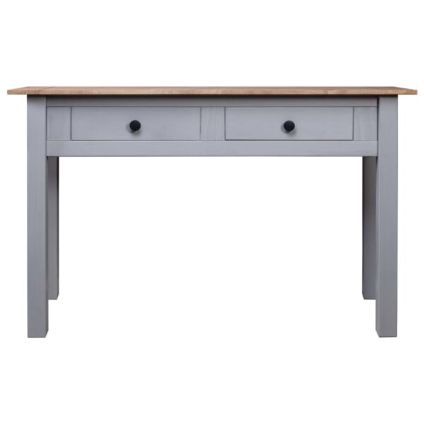 vidaXL Console Table Gray 43.3"x15.7"x28.3" Solid Pine Wood Panama Range - Image 2