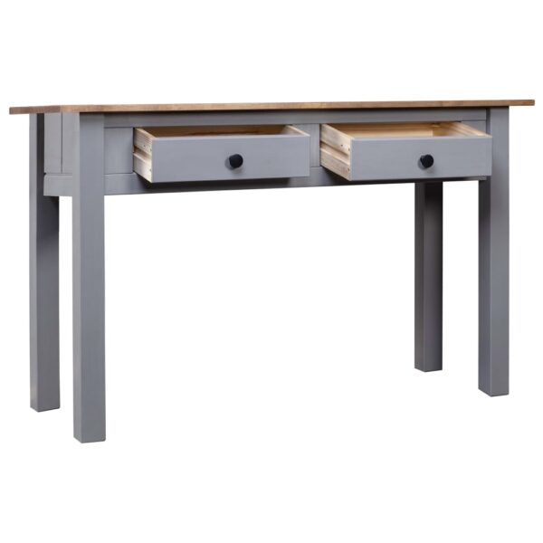 vidaXL Console Table Gray 43.3"x15.7"x28.3" Solid Pine Wood Panama Range - Image 3