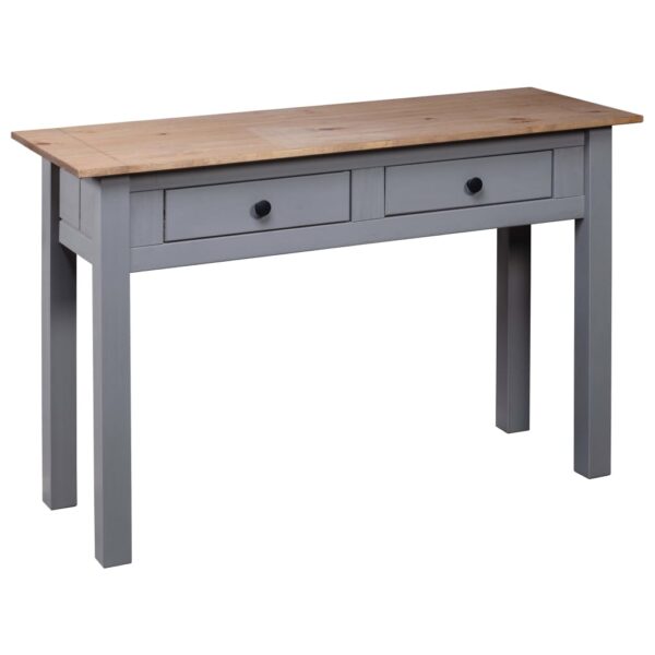 vidaXL Console Table Gray 43.3"x15.7"x28.3" Solid Pine Wood Panama Range - Image 4