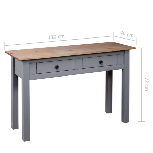 vidaXL Console Table Gray 43.3"x15.7"x28.3" Solid Pine Wood Panama Range - Image 9