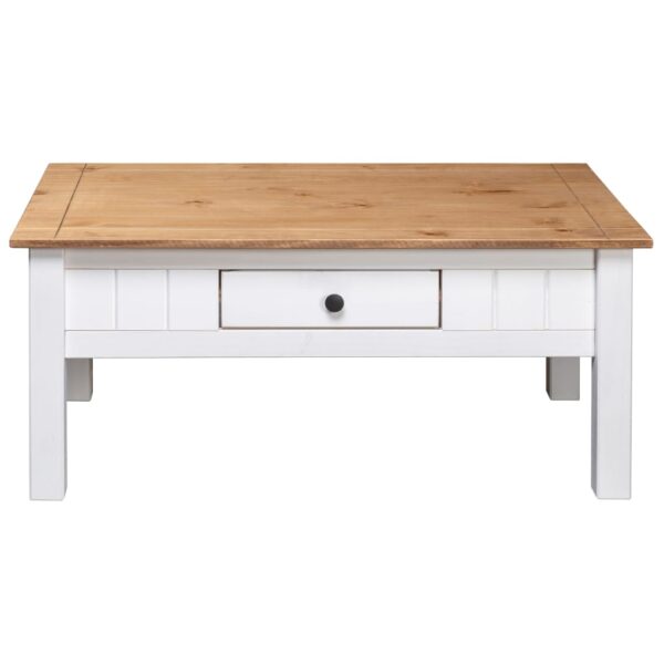 vidaXL Coffee Table White 39.4"x23.6"x17.7" Solid Pine Wood Panama Range - Image 5