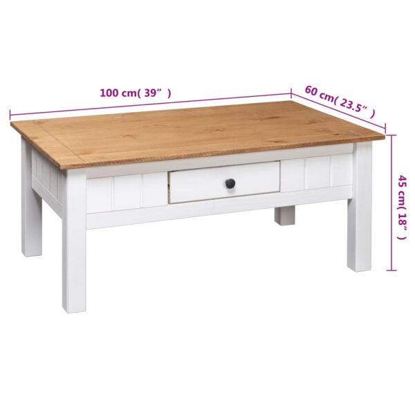 vidaXL Coffee Table White 39.4"x23.6"x17.7" Solid Pine Wood Panama Range - Image 9