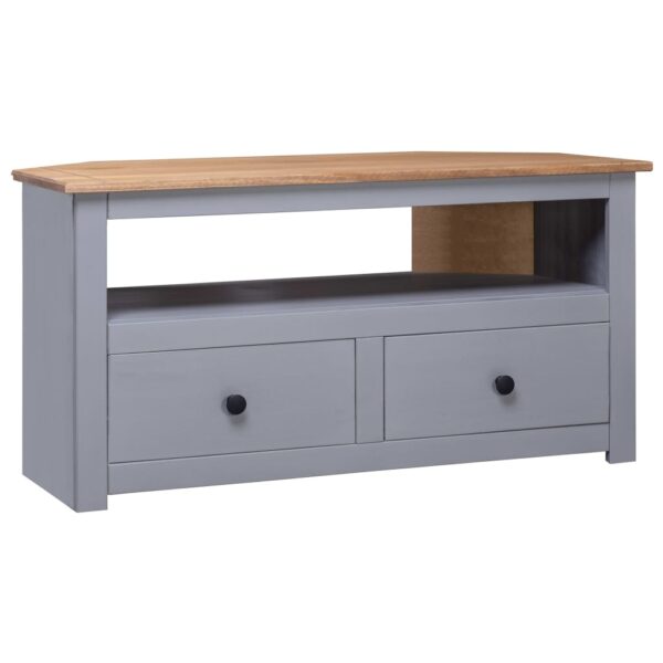 vidaXL Corner TV Stand Gray 36.6"x19.3"x19.3" Solid Pine Panama Range