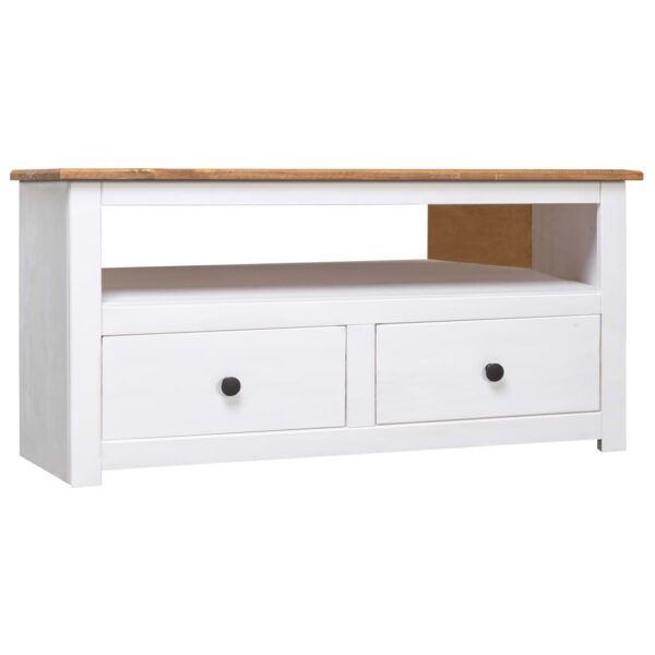 vidaXL Corner TV Stand White 36.6"x19.3"x19.3" Solid Pine Panama Range