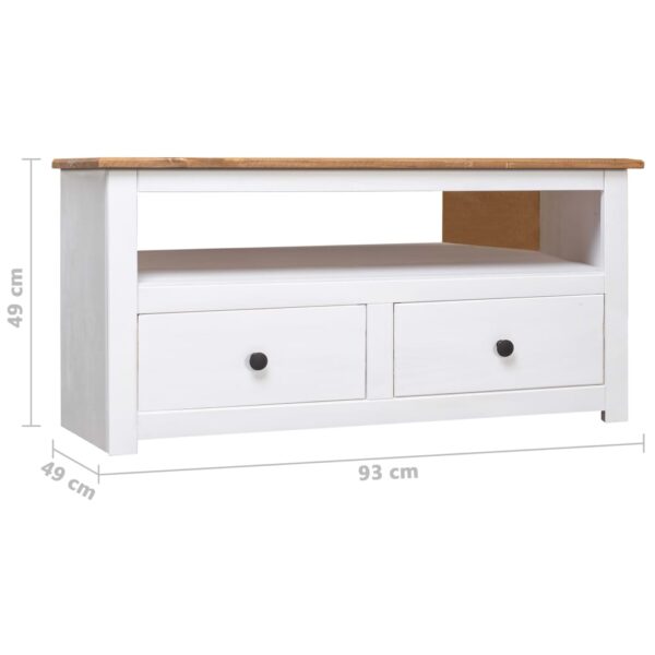 vidaXL Corner TV Stand White 36.6"x19.3"x19.3" Solid Pine Panama Range - Image 9