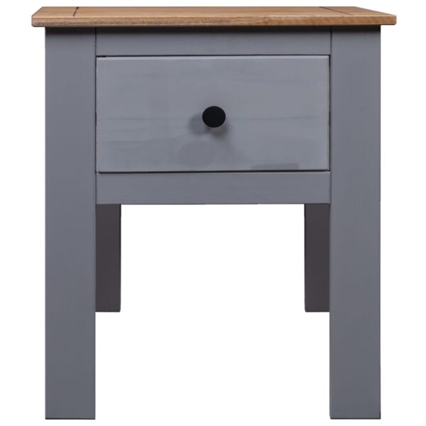 vidaXL Bedside Cabinet Gray 18.1"x15.7"x22.4" Pine Panama Range - Image 3