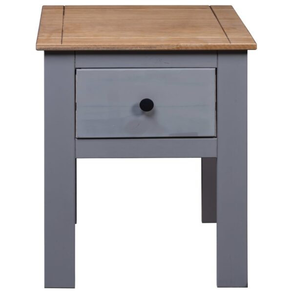 vidaXL Bedside Cabinet Gray 18.1"x15.7"x22.4" Pine Panama Range - Image 6