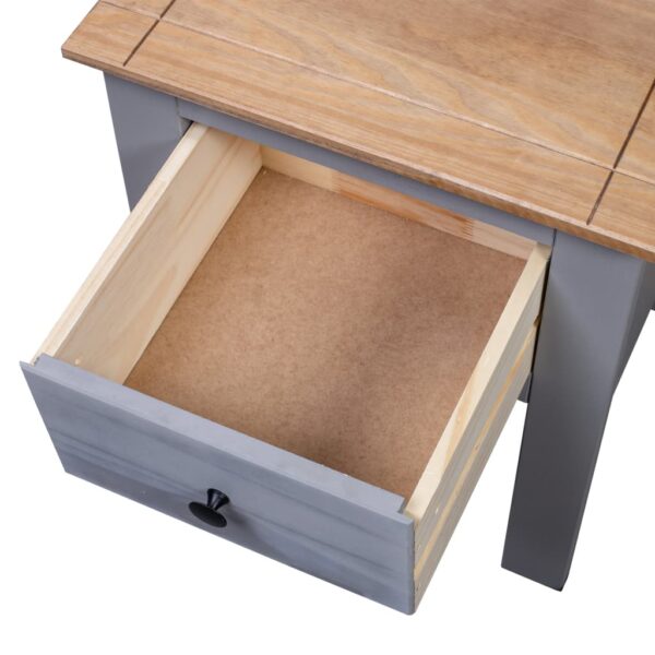 vidaXL Bedside Cabinet Gray 18.1"x15.7"x22.4" Pine Panama Range - Image 7