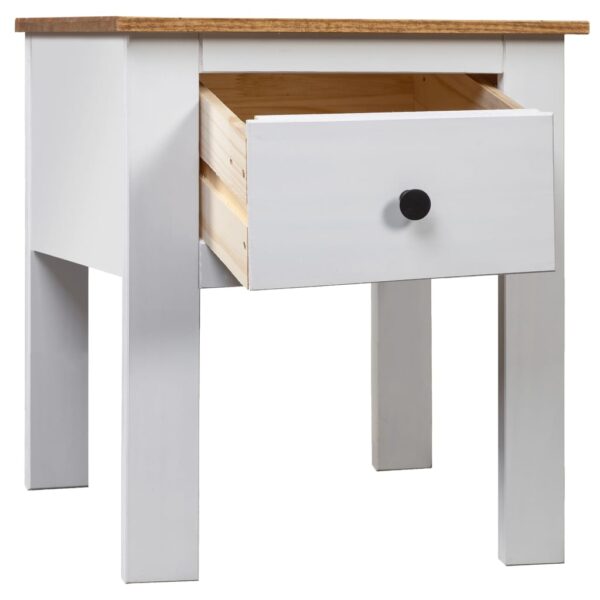 vidaXL Bedside Cabinet White 18.1"x15.7"x22.4" Pine Panama Range - Image 2