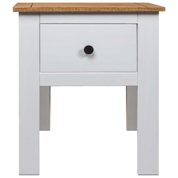 vidaXL Bedside Cabinet White 18.1"x15.7"x22.4" Pine Panama Range - Image 3