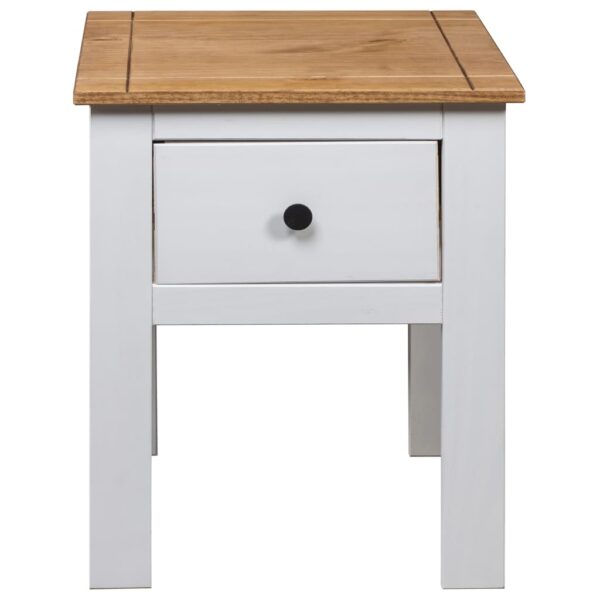 vidaXL Bedside Cabinet White 18.1"x15.7"x22.4" Pine Panama Range - Image 6