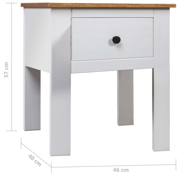 vidaXL Bedside Cabinet White 18.1"x15.7"x22.4" Pine Panama Range - Image 9