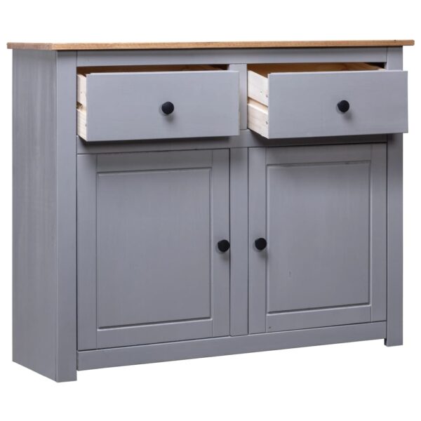 vidaXL Sideboard Gray 36.6"x15.7"x31.5" Solid Pinewood Panama Range - Image 3