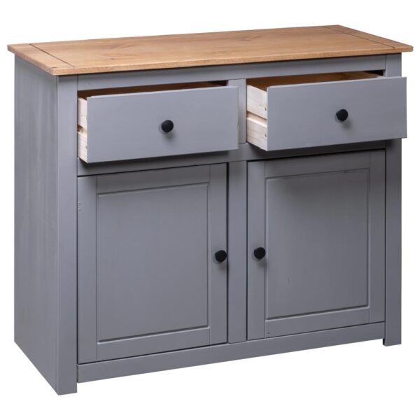 vidaXL Sideboard Gray 36.6"x15.7"x31.5" Solid Pinewood Panama Range - Image 6