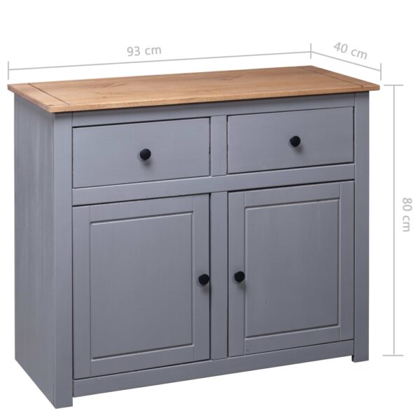 vidaXL Sideboard Gray 36.6"x15.7"x31.5" Solid Pinewood Panama Range - Image 10