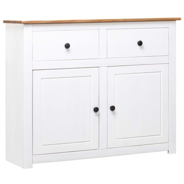 vidaXL Sideboard White 36.6"x15.7"x31.5" Solid Pinewood Panama Range