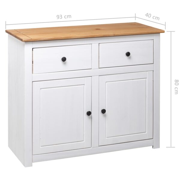 vidaXL Sideboard White 36.6"x15.7"x31.5" Solid Pinewood Panama Range - Image 10