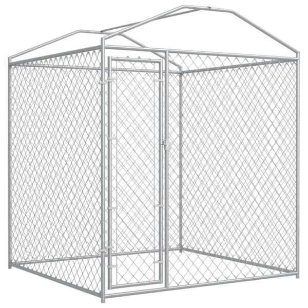 vidaXL Outdoor Dog Kennel with Canopy Top 78.7"x78.7"x88.6" - Image 2