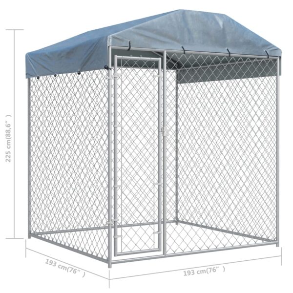 vidaXL Outdoor Dog Kennel with Canopy Top 78.7"x78.7"x88.6" - Image 5